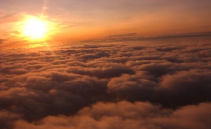 Sunshine over the clouds
